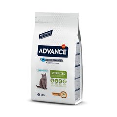 Advance young sterilized 1,5kg - для стерилизованных кошек юниоров (курица) цена и информация | Сухой корм для кошек | kaup24.ee