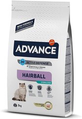 Advance cat sterilized hairball 3.0kg - для взрослых кошек (индюшка и рис) цена и информация | Сухой корм для кошек | kaup24.ee