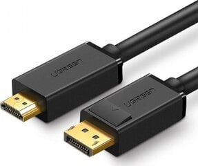Ugreen ühesuunaline DisplayPort-HDMI-kaabel 4K 30 Hz 32 AWG 2 m (DP101 10202) цена и информация | Кабели и провода | kaup24.ee
