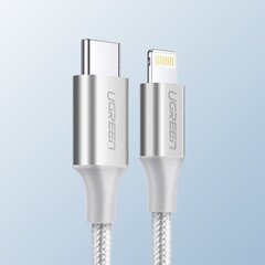 Ugreen USB Typ C – Lightning MFI kaabel 1 m 3 A 36 W hõbe (70523) hind ja info | Mobiiltelefonide kaablid | kaup24.ee
