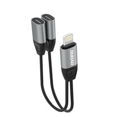 Адаптер для наушников Dudao Lightning to 2x Lightning Adapter for Music and Charging Grey (L17i grey) цена и информация | Адаптеры и USB-hub | kaup24.ee