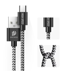 Dux Ducis K-ONE Series set 3x USB - USB Type C nylon cable (0.25 m, 1 m, 2 m) 2 A black цена и информация | Кабели для телефонов | kaup24.ee