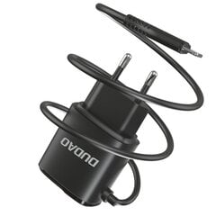 Dudao 2x USB seinalaadija sisseehitatud Lightning 12 W kaabliga must (A2ProL must) hind ja info | Mobiiltelefonide laadijad | kaup24.ee