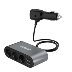 Автомобильное зарядное устройство Dudao 2x USB / 3x разветвитель прикуривателя, черный (R1Pro) цена и информация | Зарядные устройства для телефонов | kaup24.ee