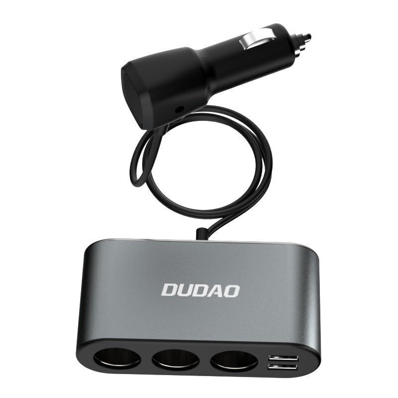 Dudao autolaadija 2x USB / 3x sigaretisüütaja must (R1Pro must) hind ja info | Mobiiltelefonide laadijad | kaup24.ee