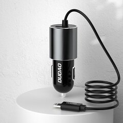 Автомобильное USB-зарядное устройство со встроенным кабелем Dudao Lightning 3,4 А, черное (R5Pro L) цена и информация | Зарядные устройства для телефонов | kaup24.ee