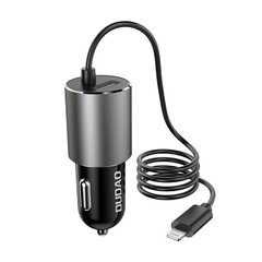 Автомобильное USB-зарядное устройство со встроенным кабелем Dudao Lightning 3,4 А, черное (R5Pro L) цена и информация | Зарядные устройства для телефонов | kaup24.ee