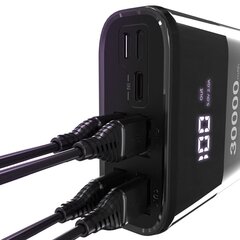 Wozinsky power bank 4 x USB 30000 mAh with LCD display 4 A black, WPB-001BK цена и информация | Зарядные устройства Power bank | kaup24.ee