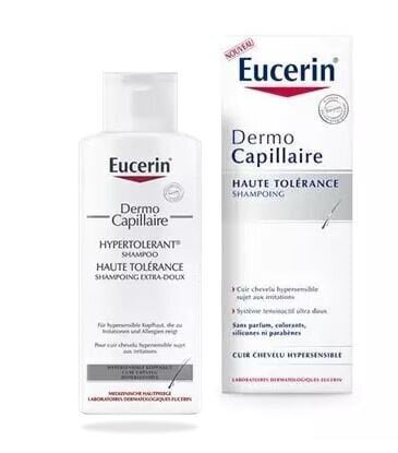 Šampoon tundlikule peanahale Eucerin DermoCapillaire Hypertolerant 250 ml цена и информация | Šampoonid | kaup24.ee