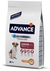 Advance dog mini senior 3,0kg - для пожилых собак мелких пород (курица с рисом) цена и информация | Сухой корм для собак | kaup24.ee