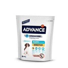 Advance dog puppy sensitive 0,800kg - для чувствительных щенков (лосось с рисом ) цена и информация | Сухой корм для собак | kaup24.ee