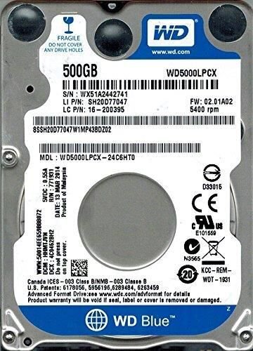 HDD SATA2.5" 500GB 5400RPM/16MB WD5000LPCX WDC цена и информация | Sisemised kõvakettad (HDD, SSD, Hybrid) | kaup24.ee