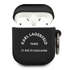 KLACA2SILRSGBK Karl Lagerfeld Rue St Guillaume silikoonümbris Airpodidele 1/2 must hind ja info | Kõrvaklapid | kaup24.ee