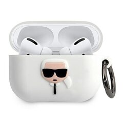 KLACAPSILGLWH Karl Lagerfeld Karl Head Silicone Case for Airpods Pro White цена и информация | Аксессуары для наушников | kaup24.ee