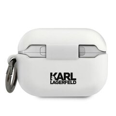 KLACAPSILGLWH Karl Lagerfeld Karl Head Silicone Case for Airpods Pro White цена и информация | Аксессуары для наушников | kaup24.ee