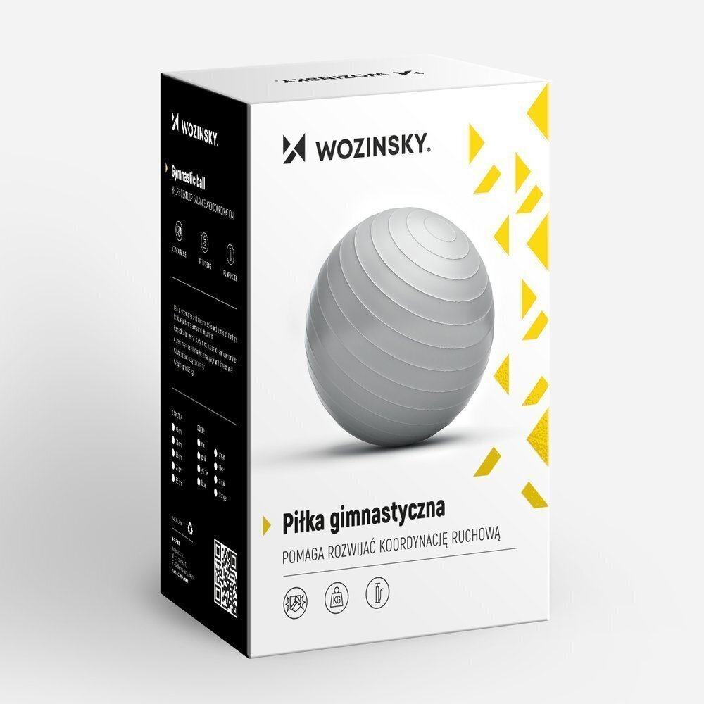Wozinsky võimlemispall 65cm hõbedane hind ja info | Võimlemispallid | kaup24.ee