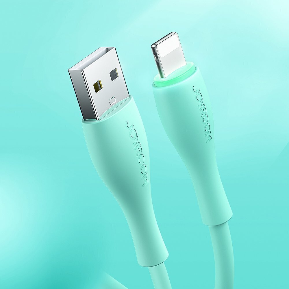 Joyroom USB – välgukaabel 2,4 A 1 m roheline (S-1030M8) hind ja info | Mobiiltelefonide kaablid | kaup24.ee