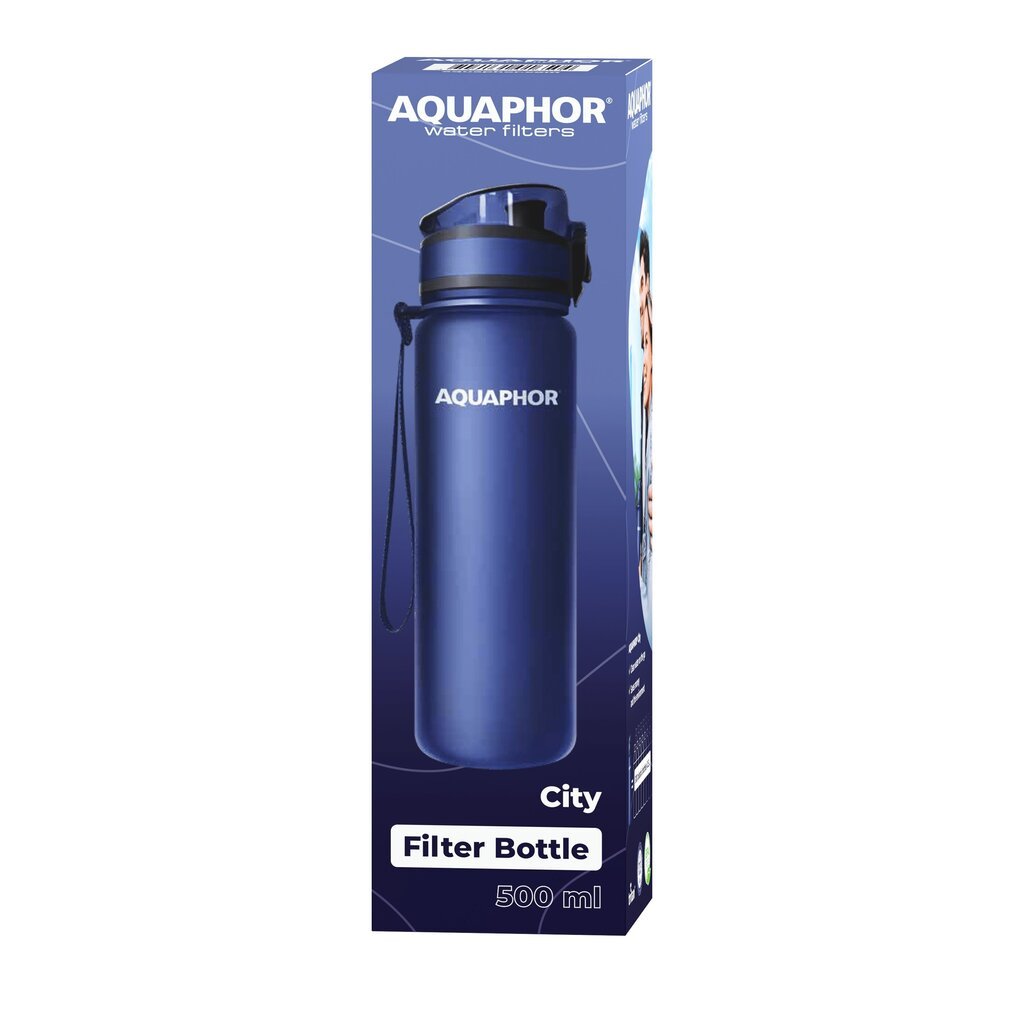 Filtripudel Aquaphor City, 500 ml, Tumesinine hind ja info | Joogipudelid | kaup24.ee