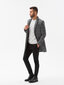 Klassikaline meeste mantel Ombre C499 ruuduline musta värvi hind ja info | Meeste mantlid | kaup24.ee