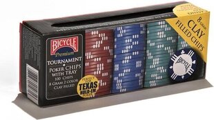 Набор из 100 покерных фишек с чехлом Bicycle цена и информация | Азартные игры | kaup24.ee