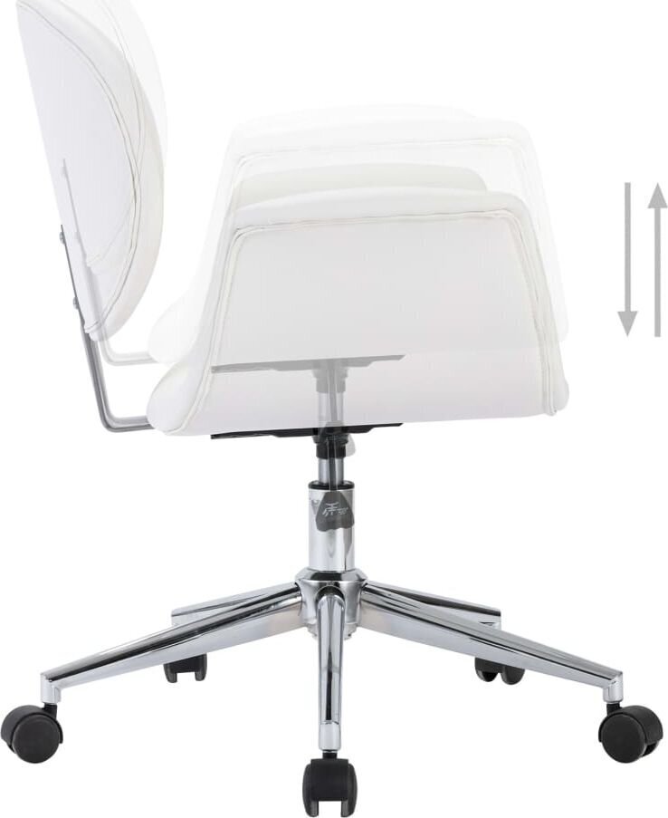 vidaXL Obrotowe krzesła stołowe, 4 szt., białe, sztuczna skóra цена и информация | Söögitoolid, baaritoolid | kaup24.ee