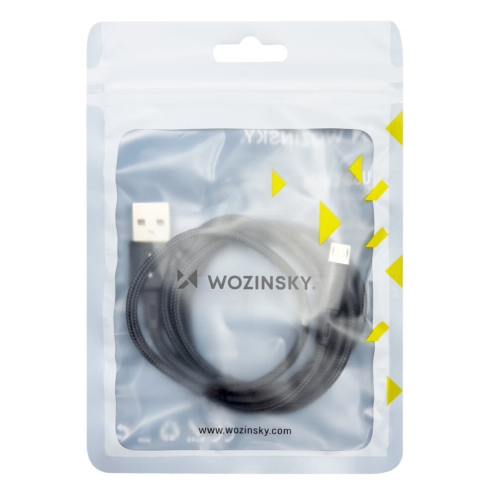 Wozinsky cable USB - microUSB 2,4A 1m black (WUC-M1B) цена и информация | Mobiiltelefonide kaablid | kaup24.ee