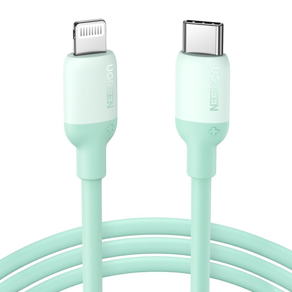 Ugreen fast charging USB Type C - Lightning cable (MFI certificate) C94 chip Power Delivery 1 m green (US387 20308) цена и информация | Mobiiltelefonide kaablid | kaup24.ee