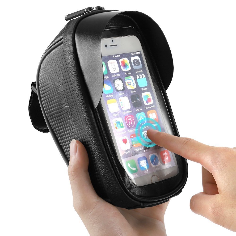 Wozinsky Bicycle Front Frame Handlebar Bag Touch Screen Phone Holder 1L black (WBB16BK) hind ja info | Telefoni kaaned, ümbrised | kaup24.ee