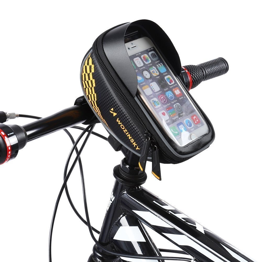 Wozinsky Bicycle Front Frame Handlebar Bag Touch Screen Phone Holder black (WBB18BK) hind ja info | Telefoni kaaned, ümbrised | kaup24.ee