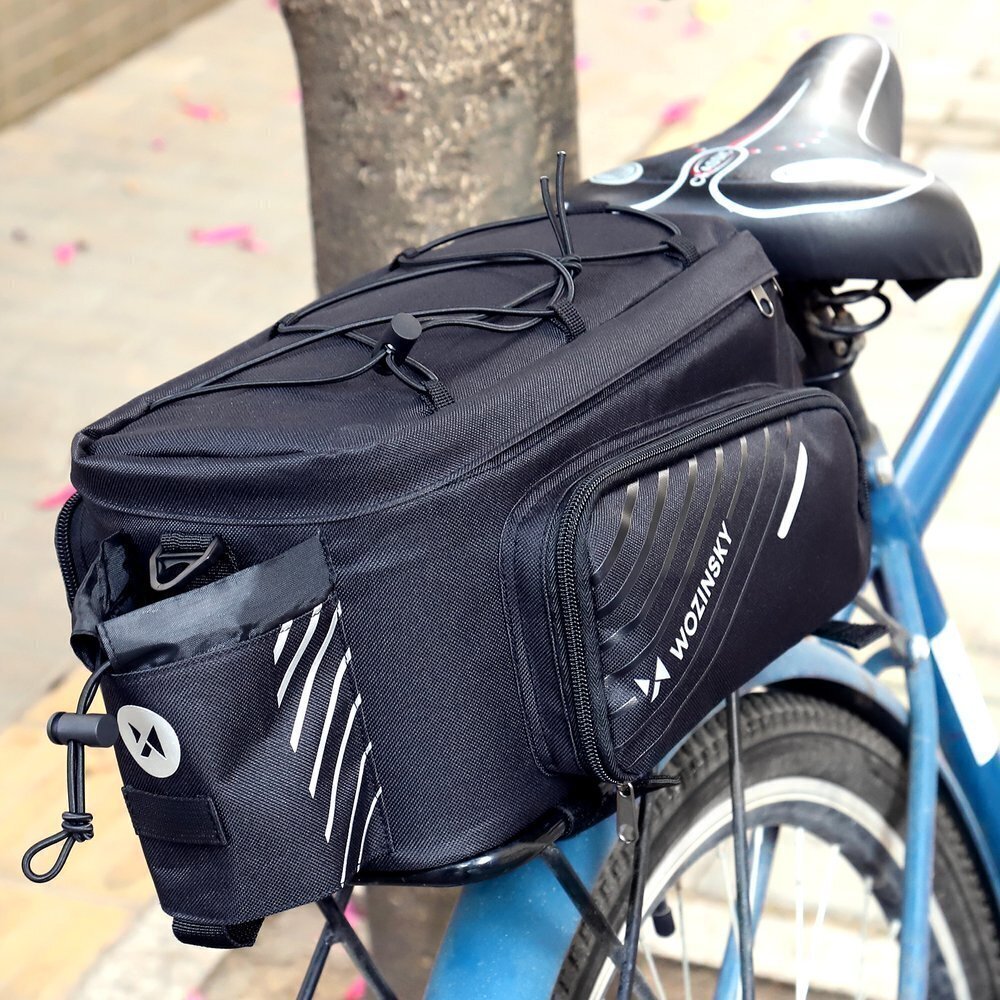 Wozinsky Bicycle Bike Pannier Bag Rear Trunk Bag with Shoulder Strap 9L black (WBB22BK) цена и информация | Pakiraamid | kaup24.ee