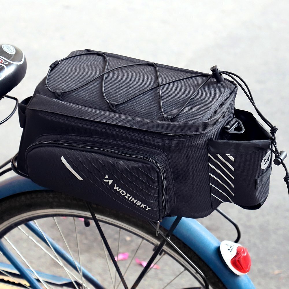 Wozinsky Bicycle Bike Pannier Bag Rear Trunk Bag with Shoulder Strap 9L black (WBB22BK) цена и информация | Pakiraamid | kaup24.ee