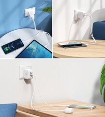 Choetech Fast Wall Charger 2x USB Type C Power Delivery 40W 3A white (PD6009-EU) цена и информация | Зарядные устройства для телефонов | kaup24.ee