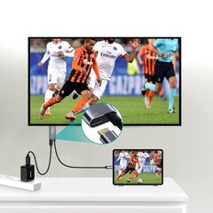 Однонаправленный адаптер Choetech USB тип C (папа) на HDMI 4K 60Hz (папа) + блок питания Power Delivery 60Вт 1.8м серый (XCH-M180-GY) цена и информация | Адаптеры и USB-hub | kaup24.ee