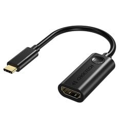 Адаптер однонаправленного кабеля Choetech USB Type C Thunderbolt 3 (штекер) на HDMI 2.0 4K@60Hz (гнездо) черный (HUB-H04BK) цена и информация | Адаптер Aten Video Splitter 2 port 450MHz | kaup24.ee