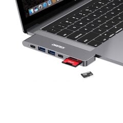 Многофункциональная док-станция Choetech HUB для Apple MacBook Pro USB Typ C 7in2 100W Thunderbolt 3, серый (HUB-M14) цена и информация | Адаптеры и USB-hub | kaup24.ee