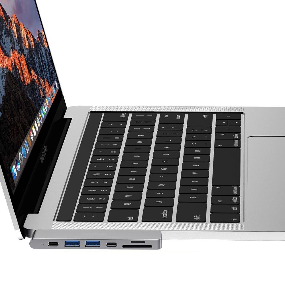 Choetech multifunctional docking station HUB for Apple MacBook Pro USB Typ C 7in2 100W Thunderbolt 3 gray (HUB-M14) hind ja info | USB jagajad, adapterid | kaup24.ee