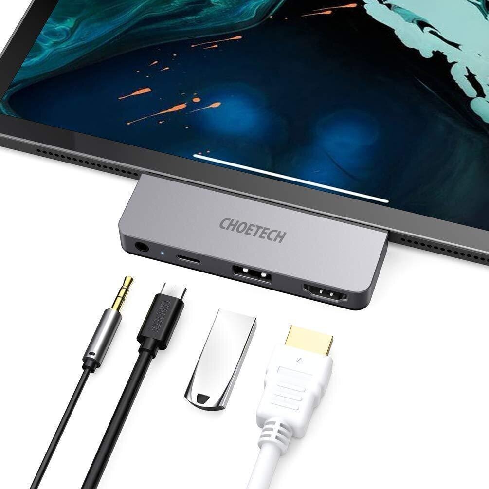 Choetech multifunctional USB HUB for Apple iPad Pro Typ C 4in1 60W PD black (HUB-M13) hind ja info | USB jagajad, adapterid | kaup24.ee