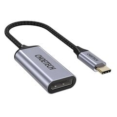 Односторонний кабельный адаптер Choetech с USB Type C (штекер) на DisplayPort (мама), 4K, 60 Гц, 20 см, серый (HUB-H11) цена и информация | Адаптеры и USB-hub | kaup24.ee