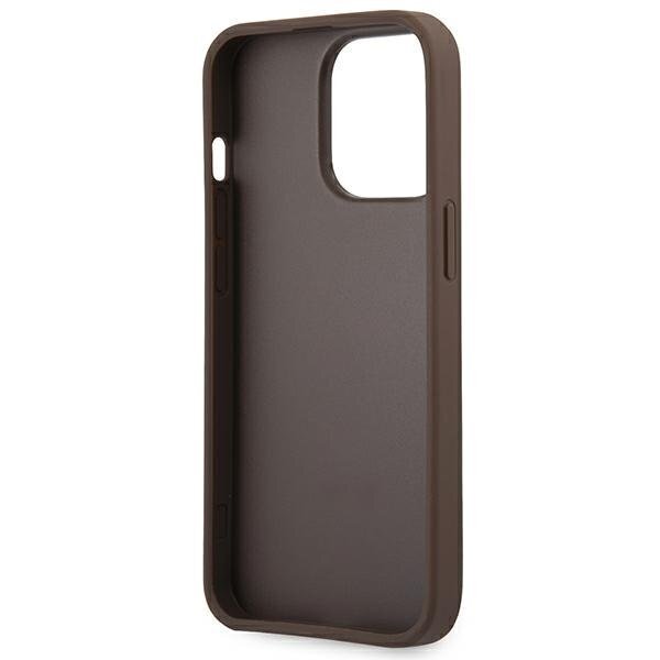 GUHCP13X4GDBR Guess PU 4G Printed Stripe Case for iPhone 13 Pro Max Brown hind ja info | Telefoni kaaned, ümbrised | kaup24.ee