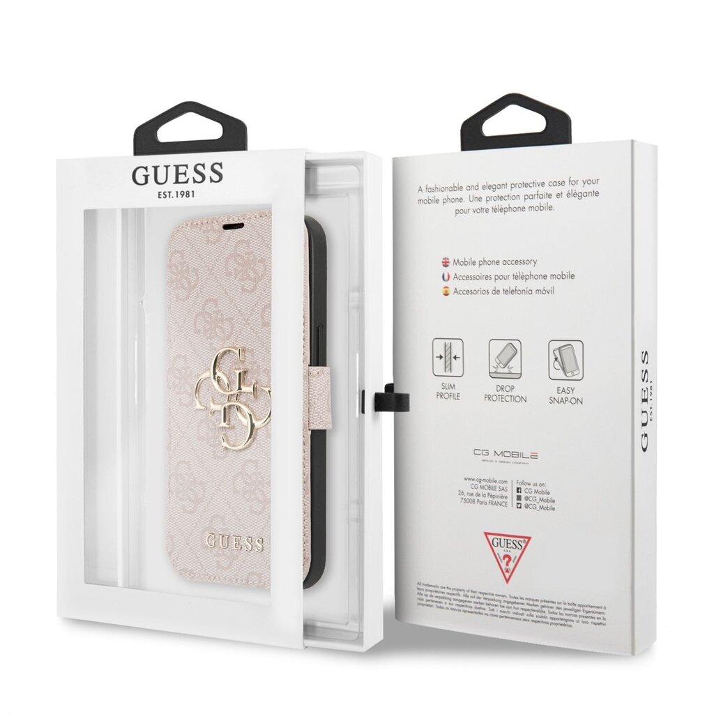 GUBKP13X4GMGPI Guess PU 4G Metal Logo Book Case for iPhone 13 Pro Max Pink hind ja info | Telefoni kaaned, ümbrised | kaup24.ee