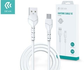 Laadimisjuhe Devia Kintone microUSB 1.0m valge 5V 2.1A цена и информация | Кабели для телефонов | kaup24.ee