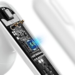 Baseus SIMU S2 juhtmeta kõrvaklapid ANC / Bluetooth 5.0 / valge цена и информация | Наушники | kaup24.ee