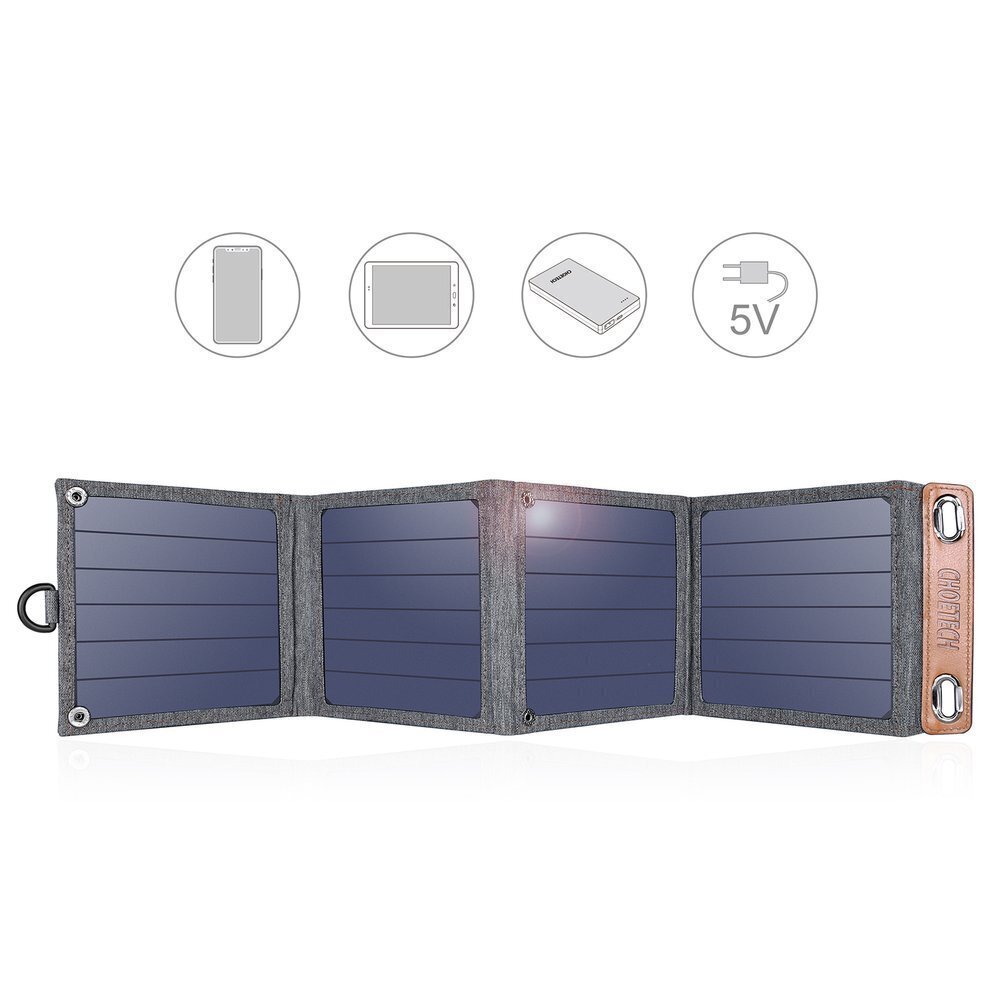 Choetechi kokkupandav reisi päikeseenergia päikeseenergia laadija 14 W USB 5 V / 2,4 A päikesepaneeli hall (SC004) hind ja info | Akupangad | kaup24.ee