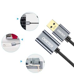 Choetech USB 3.0 (isane) – USB 3.0 (emane) kaablipikendus 2 m, hall (XAA001) hind ja info | Mobiiltelefonide kaablid | kaup24.ee