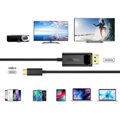 Однонаправленный видеокабель для монитора  Choetech USB Type C - Display Port 4K 1.8 м, черный (XCP-1801BK) цена и информация | Кабели для телефонов | kaup24.ee