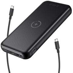 Choetechi akupank 10000mAh 18W kiirlaadimisvõimsusega USB / USB Type C juhtmevaba Qi laadija 10W must (B650) hind ja info | Akupangad | kaup24.ee