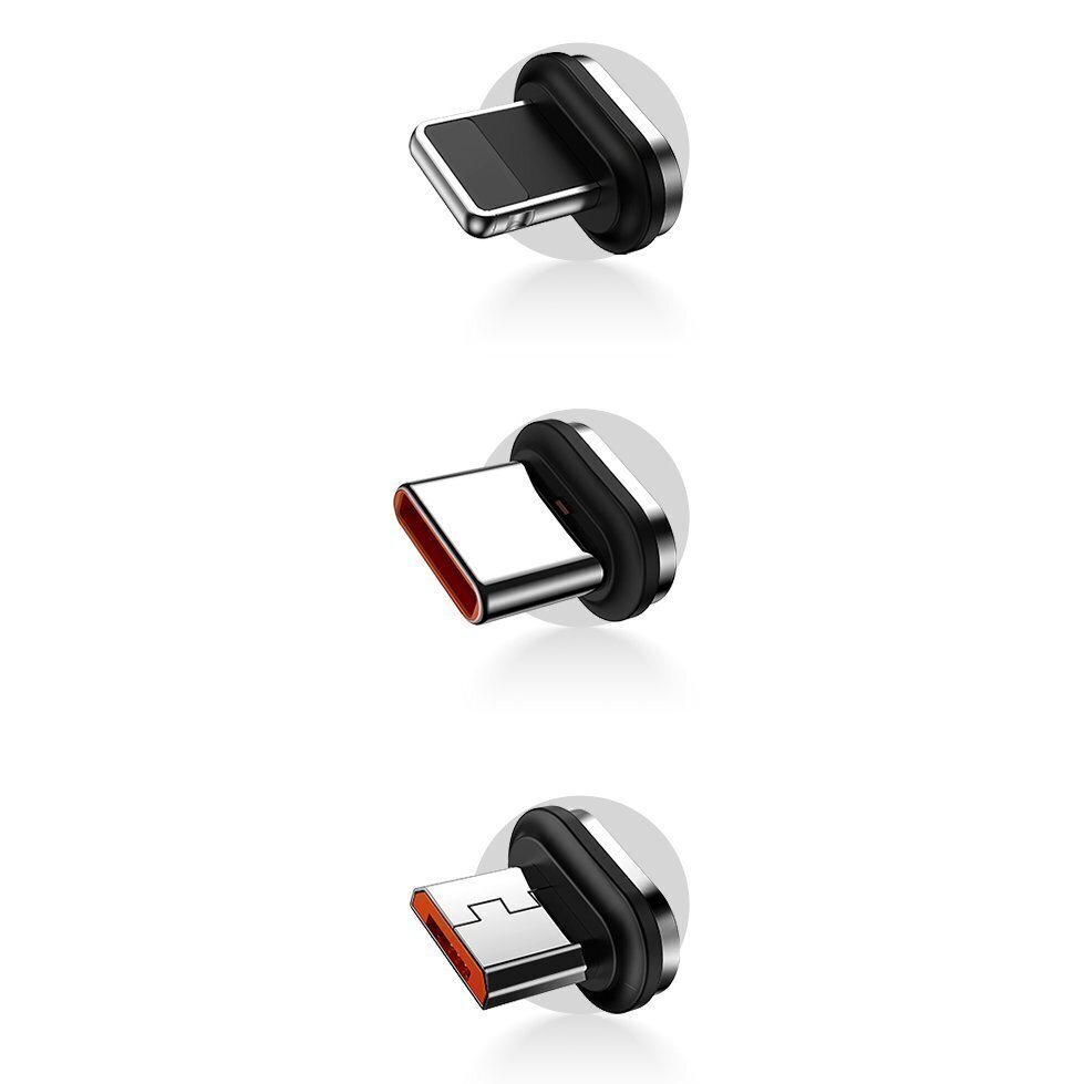Magnetiline USB-kaabel Alus Tsink 3in1 USB-C / Lightning / Micro 20W, 1m (valge) hind ja info | Mobiiltelefonide kaablid | kaup24.ee