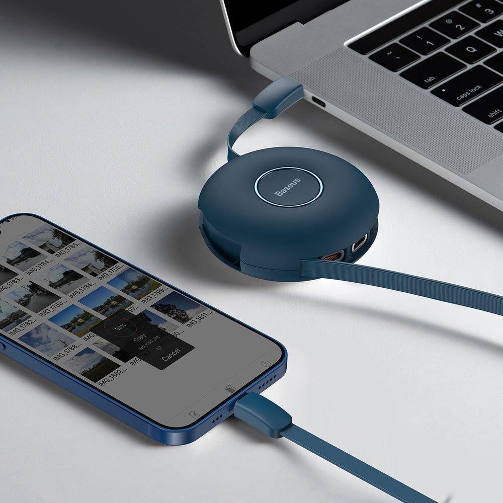 Magnetiline USB-kaabel Alus Tsink 3in1 USB-C / Lightning / Micro 20W, 1m (sinine) hind ja info | Mobiiltelefonide kaablid | kaup24.ee