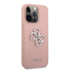 GUHCP13LSA4GSPI Guess PU Saffiano suur 4G metallist logoümbris iPhone 13 Pro roosa jaoks цена и информация | Чехлы для телефонов | kaup24.ee