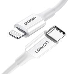 Ugreen MFi kaabel USB-tüüpi C kaabel – Lightning 3A 0,5 m valge (US171) hind ja info | Mobiiltelefonide kaablid | kaup24.ee